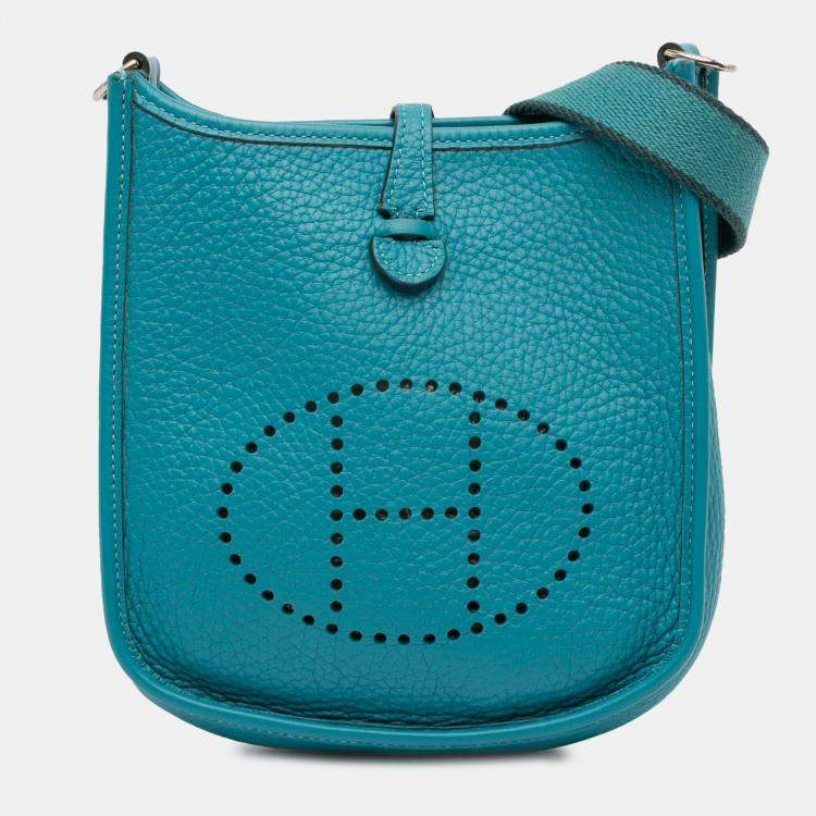 Pre Owned Hermes Blue Clemence Evelyne TPM