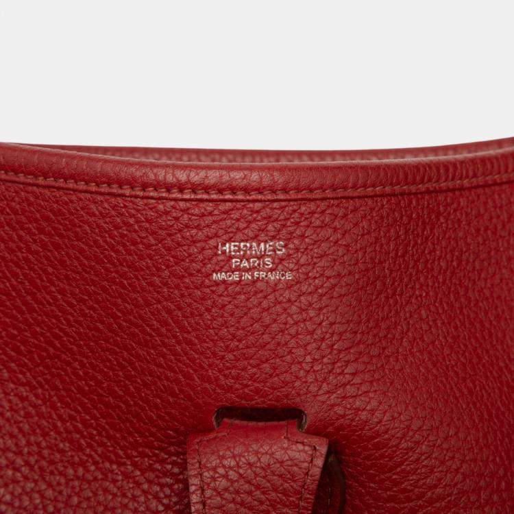 Pre Owned Hermes Evelyne III 33 Rouge Garance Togo Bag