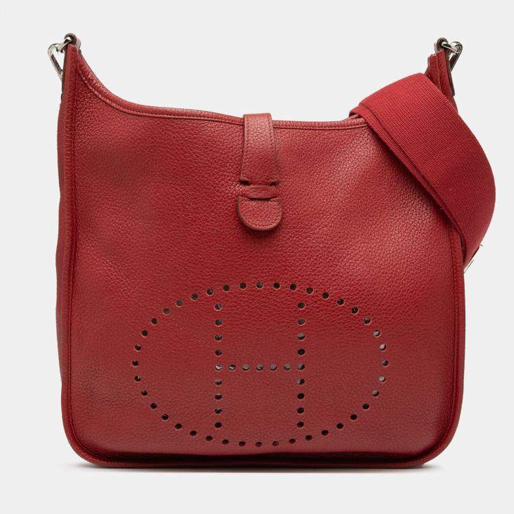 Pre Owned Hermes Evelyne III 33 Rouge Garance Togo Bag