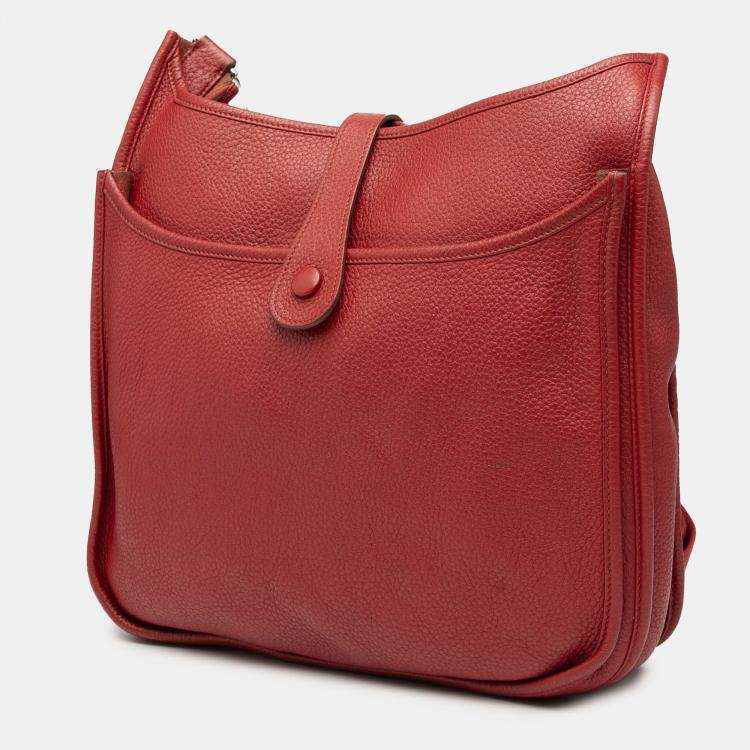 Pre Owned Hermes Evelyne III 33 Rouge Garance Togo Bag