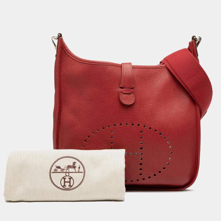 Pre Owned Hermes Evelyne III 33 Rouge Garance Togo Bag