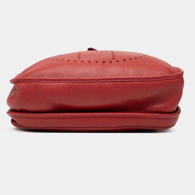 Pre Owned Hermes Evelyne III 33 Rouge Garance Togo Bag