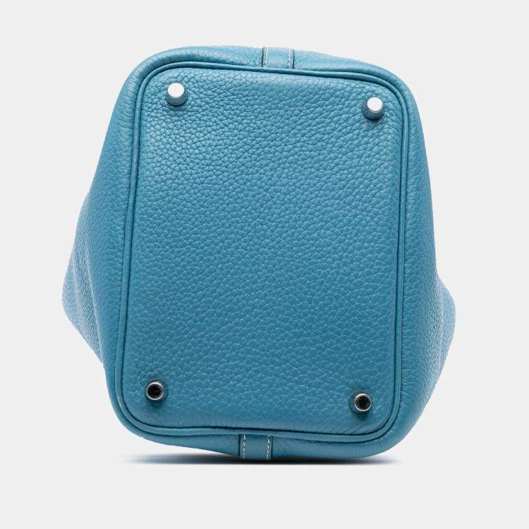 Pre Owned Hermes Blue Jean Clemence Picotin Lock 18