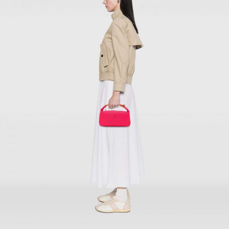 Pre Owned Hermes Pink Large Toile Bride A Brac Case