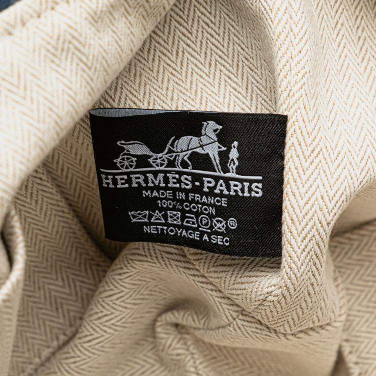 Pre Owned Hermes Blue Green Small Toile Bride A Brac Case