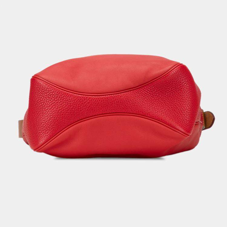 Pre Owned Hermes Red Taurillon Clemence and Swift Virevolte 24