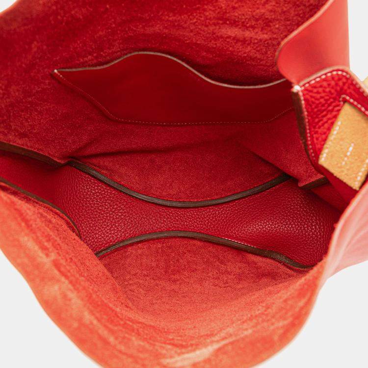 Pre Owned Hermes Red Taurillon Clemence and Swift Virevolte 24