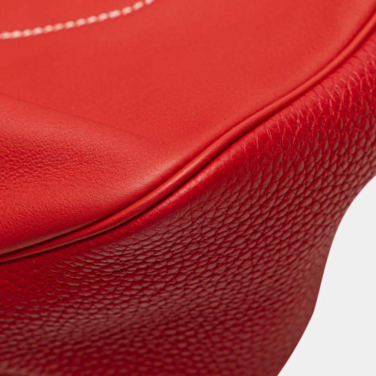 Pre Owned Hermes Red Taurillon Clemence and Swift Virevolte 24