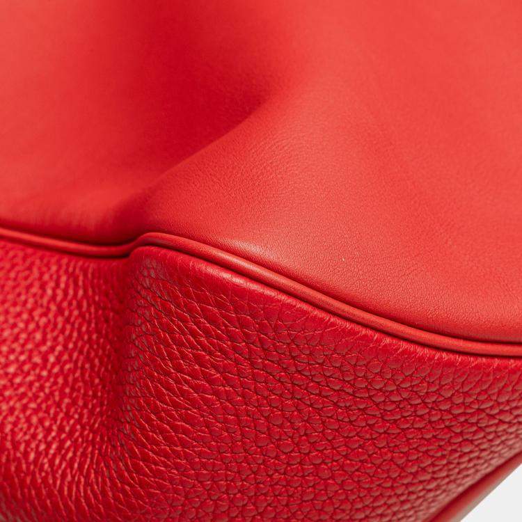 Pre Owned Hermes Red Taurillon Clemence and Swift Virevolte 24