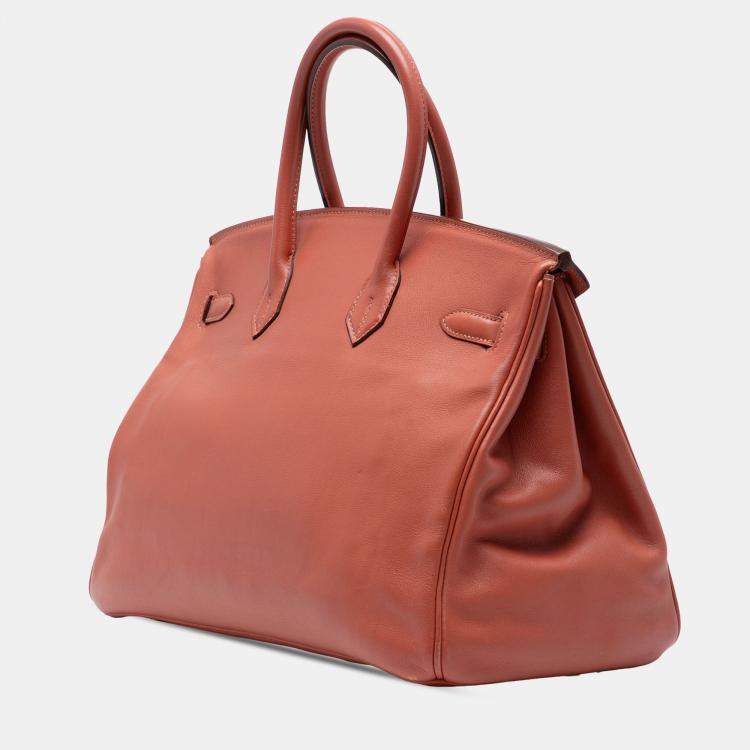 Pre Owned Hermes Rosy Swift Birkin Retourne 35