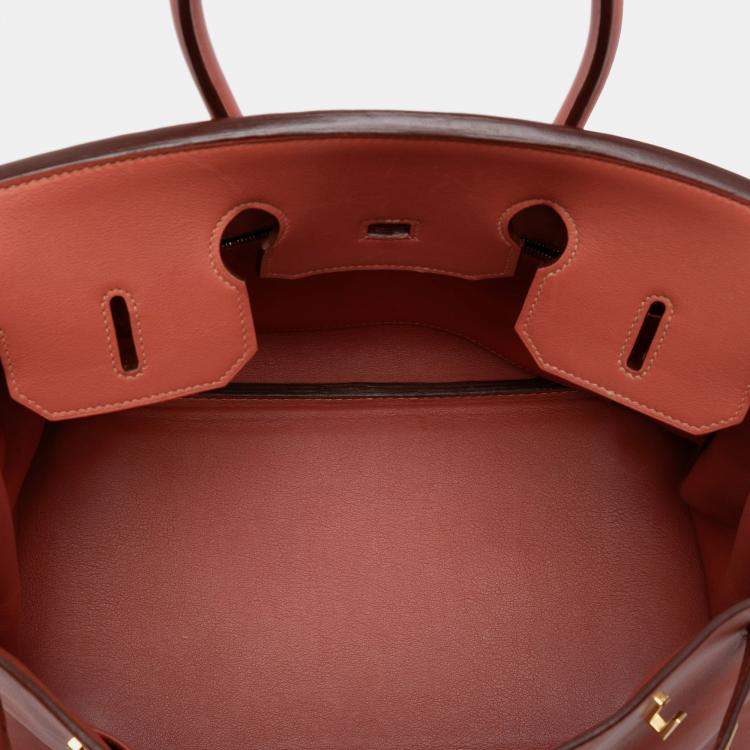 Pre Owned Hermes Rosy Swift Birkin Retourne 35