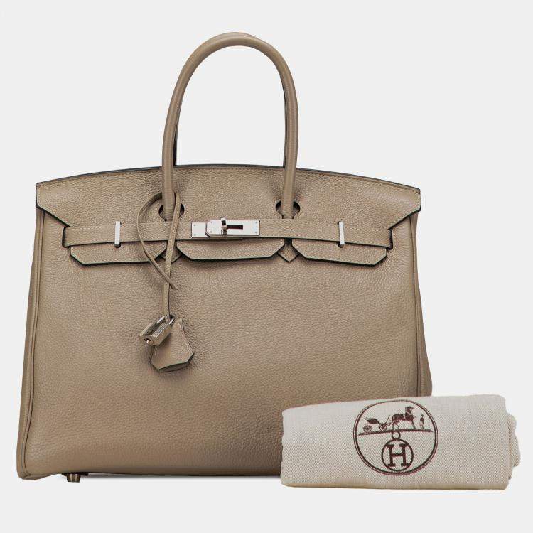 Pre Owned Hermes Gris Tourterelle Togo Birkin Retourne 35