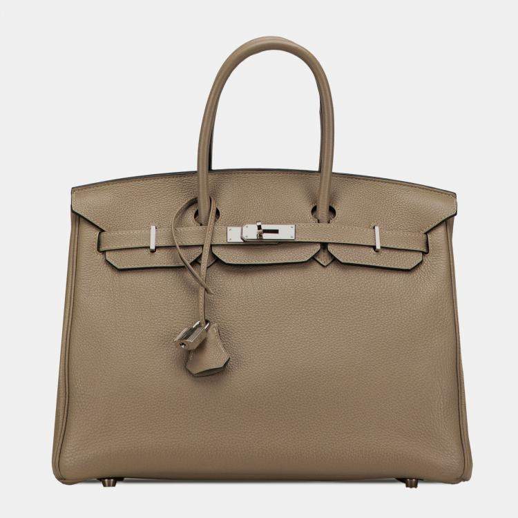 Pre Owned Hermes Gris Tourterelle Togo Birkin Retourne 35