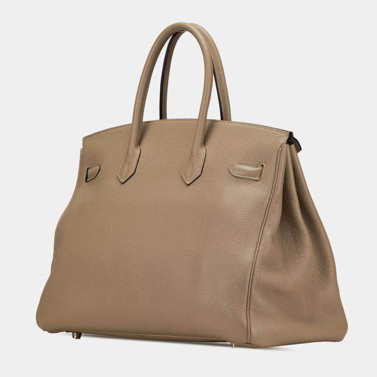Pre Owned Hermes Gris Tourterelle Togo Birkin Retourne 35