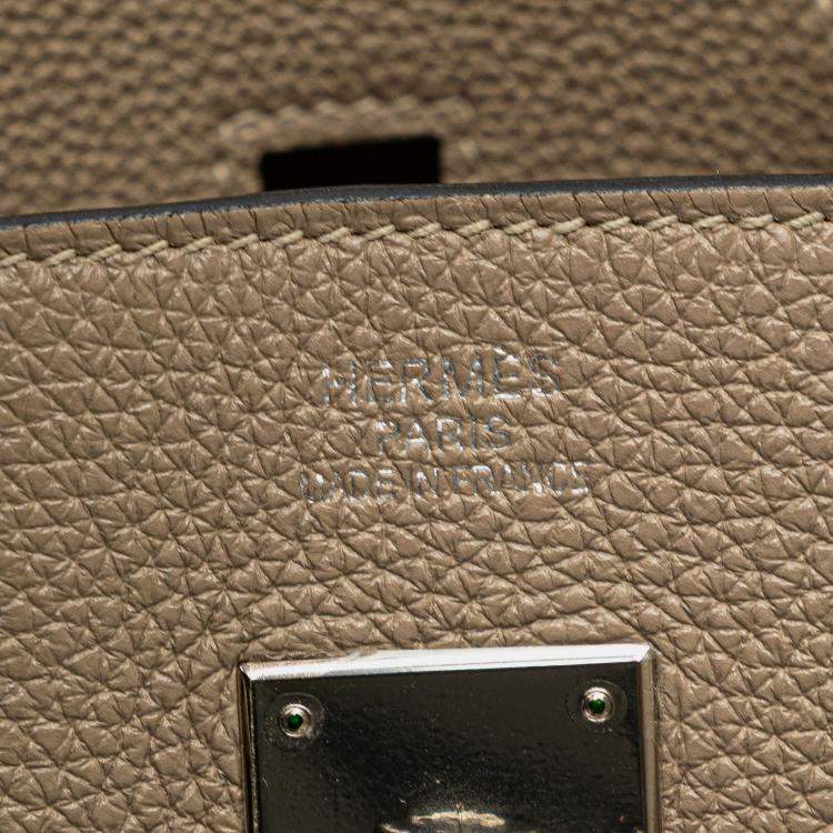 Pre Owned Hermes Gris Tourterelle Togo Birkin Retourne 35