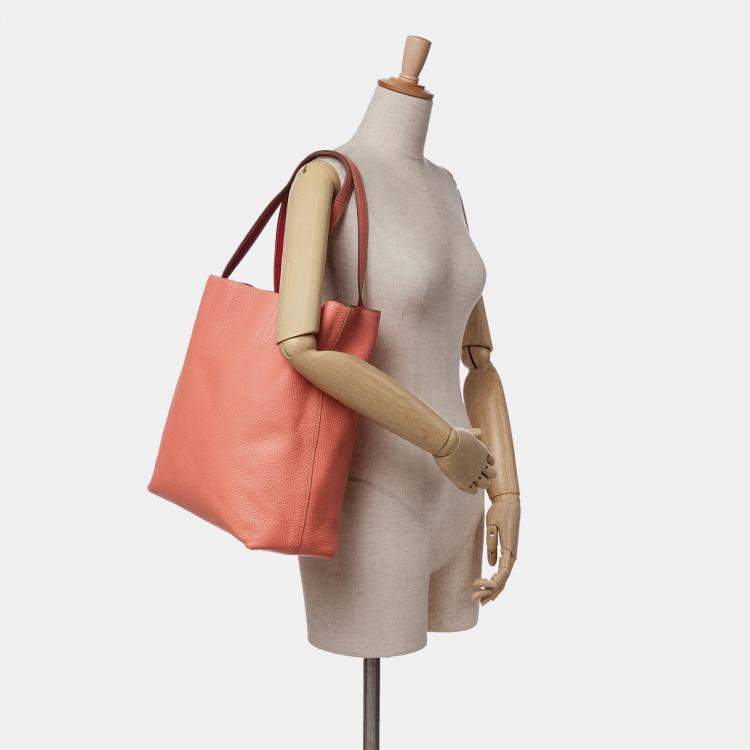 مملوكة مسبقًا Hermes Pink Red Hermes Salmon/Red Clemence Double Sens 36