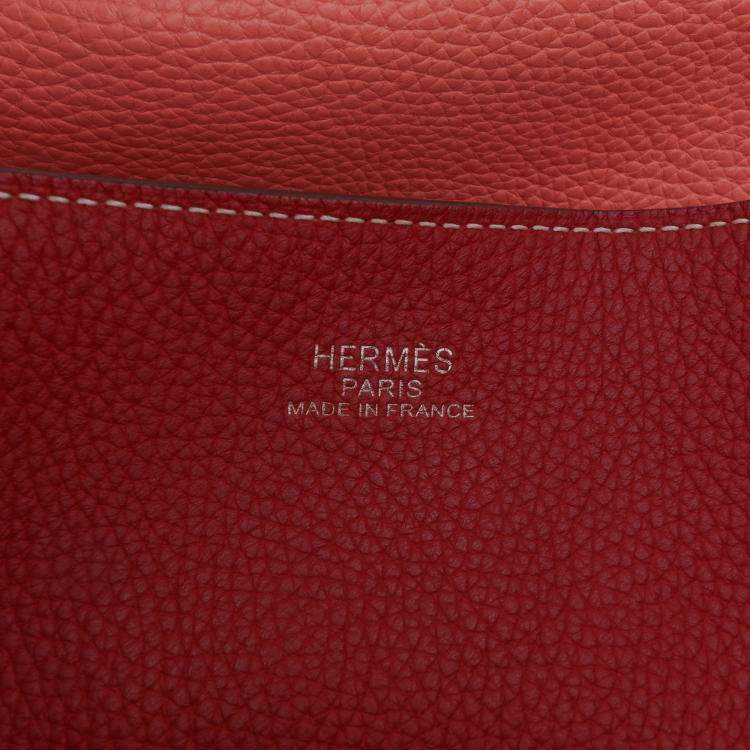 مملوكة مسبقًا Hermes Pink Red Hermes Salmon/Red Clemence Double Sens 36