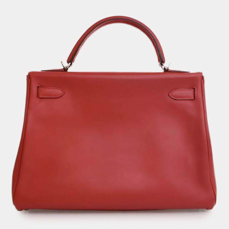Pre Owned Hermes Rouge Vif Swift Kelly II Retourne 32