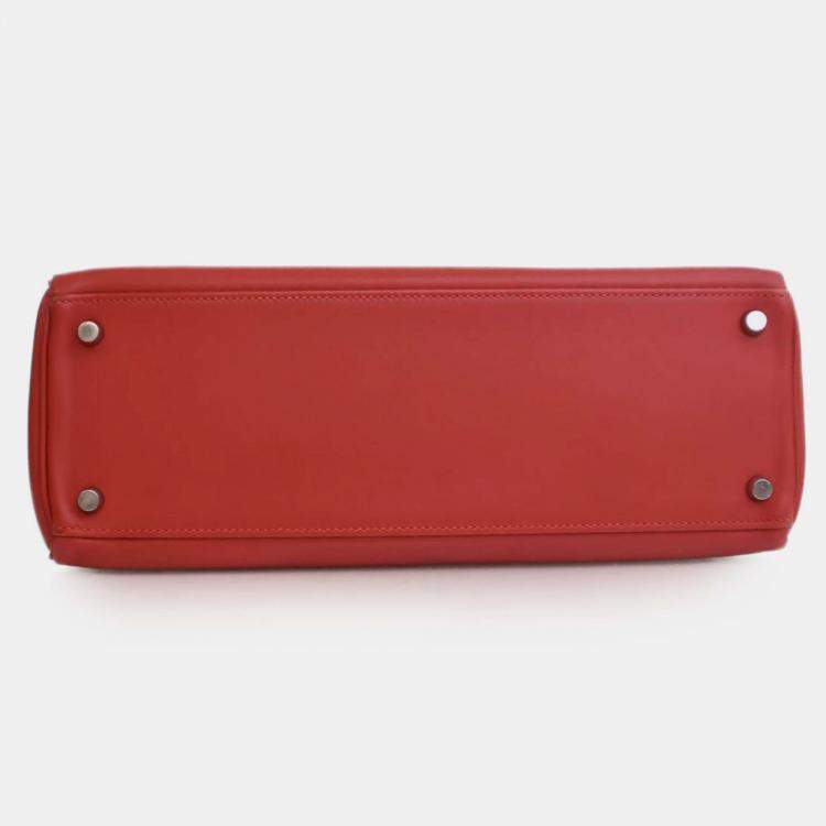 Pre Owned Hermes Rouge Vif Swift Kelly II Retourne 32