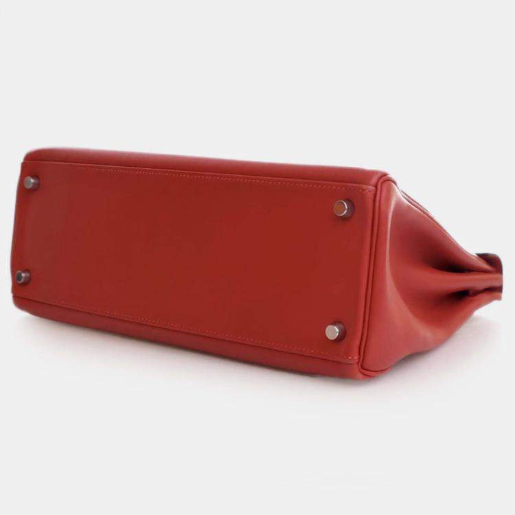 Pre Owned Hermes Rouge Vif Swift Kelly II Retourne 32
