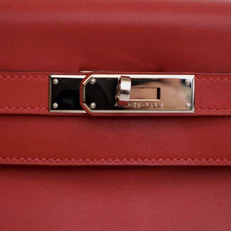 Pre Owned Hermes Rouge Vif Swift Kelly II Retourne 32