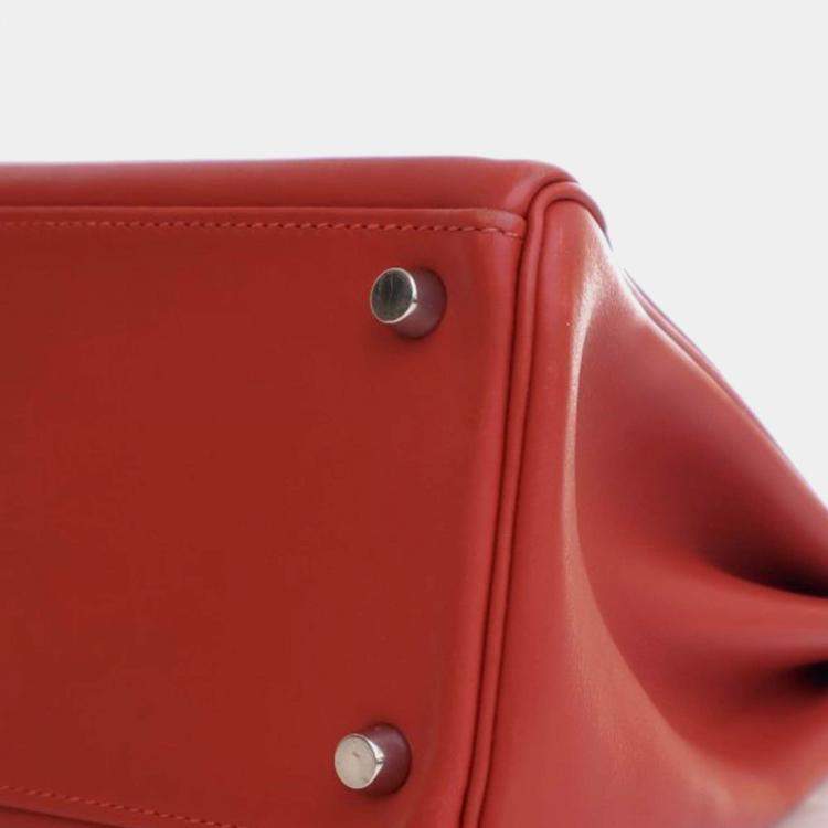 Pre Owned Hermes Rouge Vif Swift Kelly II Retourne 32