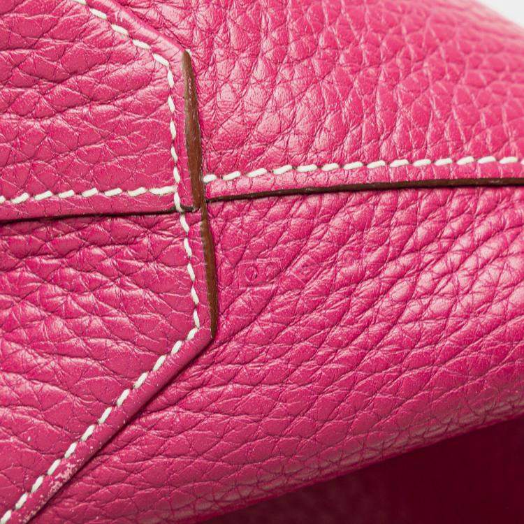 Pre Owned Hermes Brown/Dark Pink Reversible Clemence Double Sens 36