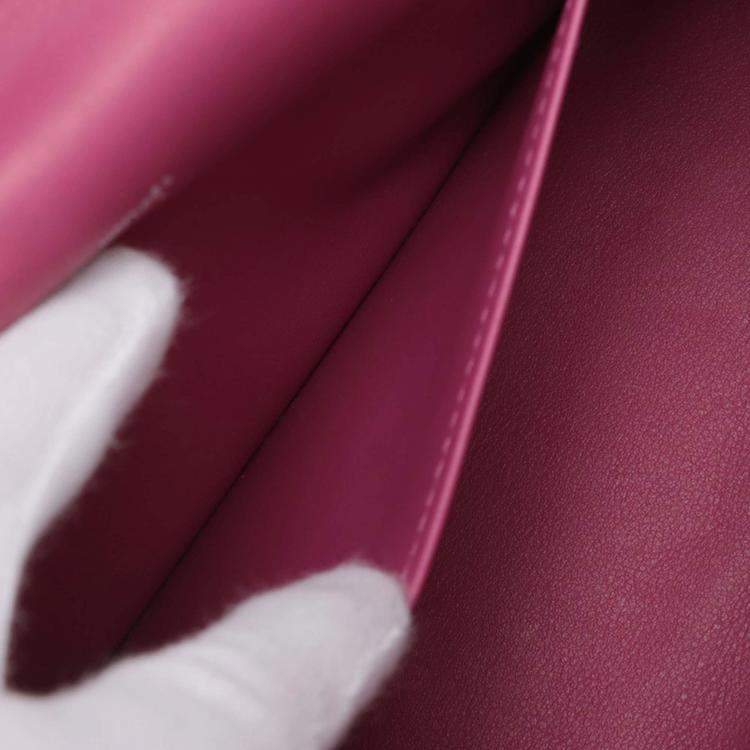 مملوكة مسبقًا Hermes Rose Pourpre Swift Kelly Pochette 22