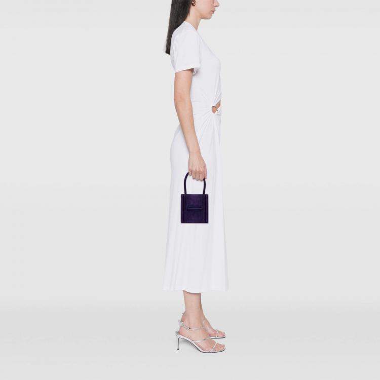 Pre Owned Hermes Purple Mini Doblis Kelly Cadena Handbag