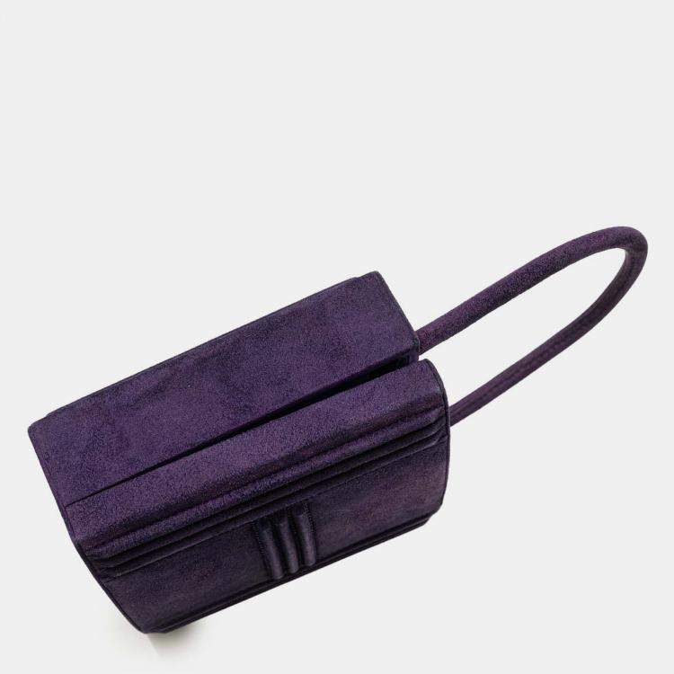 Pre Owned Hermes Purple Mini Doblis Kelly Cadena Handbag