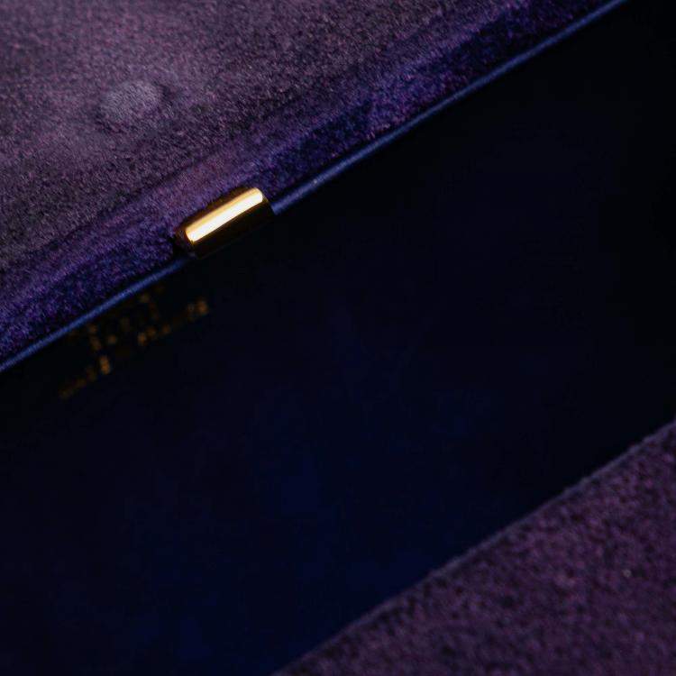 Pre Owned Hermes Purple Mini Doblis Kelly Cadena Handbag