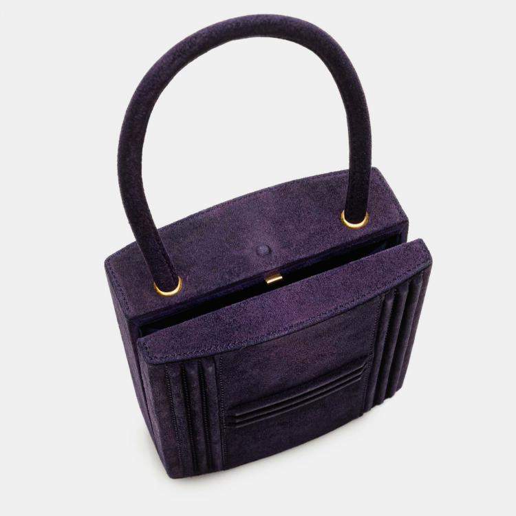 Pre Owned Hermes Purple Mini Doblis Kelly Cadena Handbag