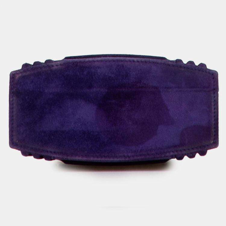 Pre Owned Hermes Purple Mini Doblis Kelly Cadena Handbag