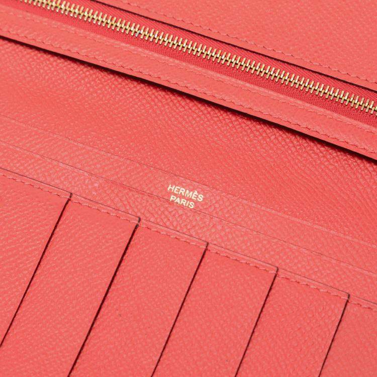 Pre Owned Hermes Red Epsom Bearn Wallet