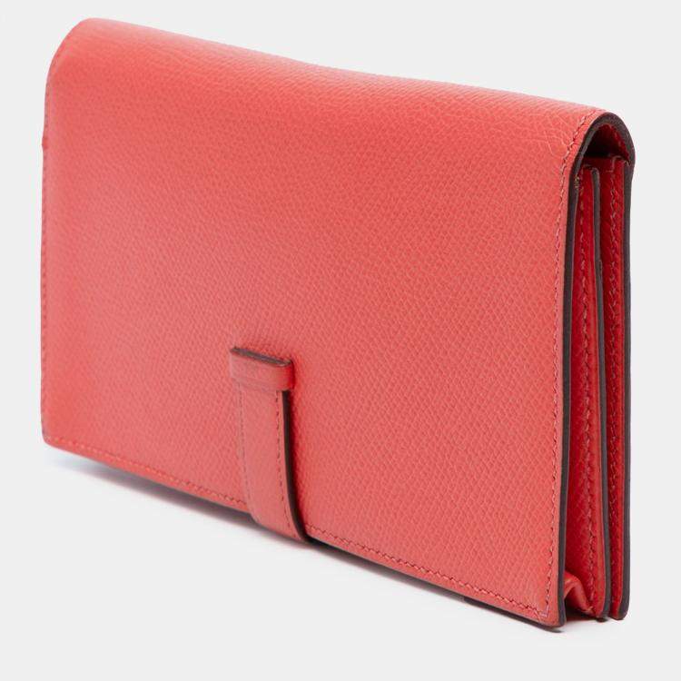 Pre Owned Hermes Red Epsom Bearn Wallet