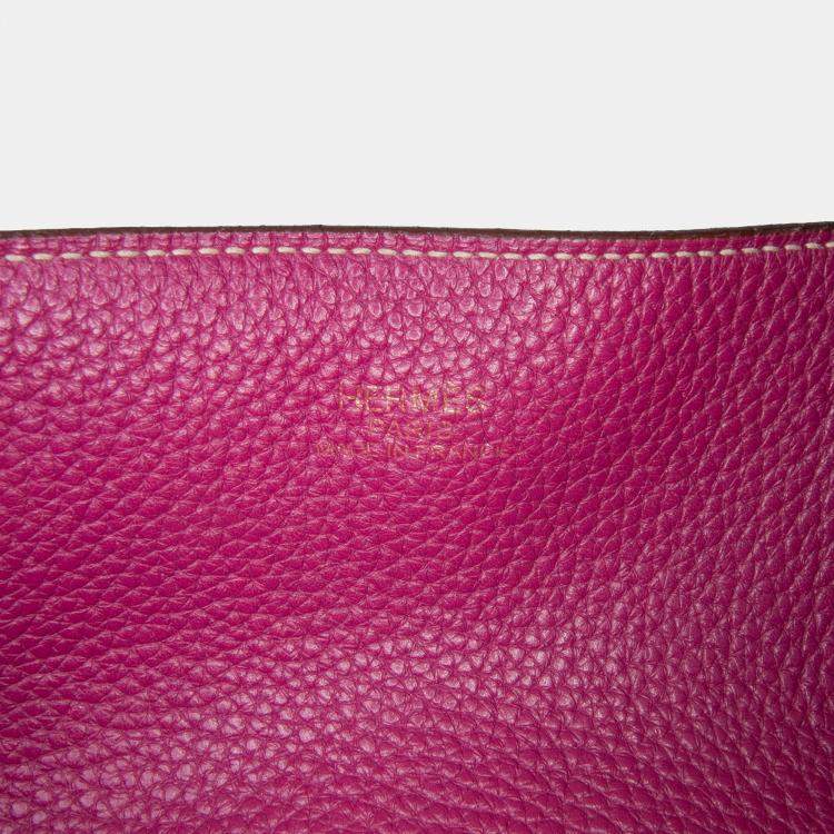 Pre Owned Hermes Brown Pink Clemence Double Sens 36