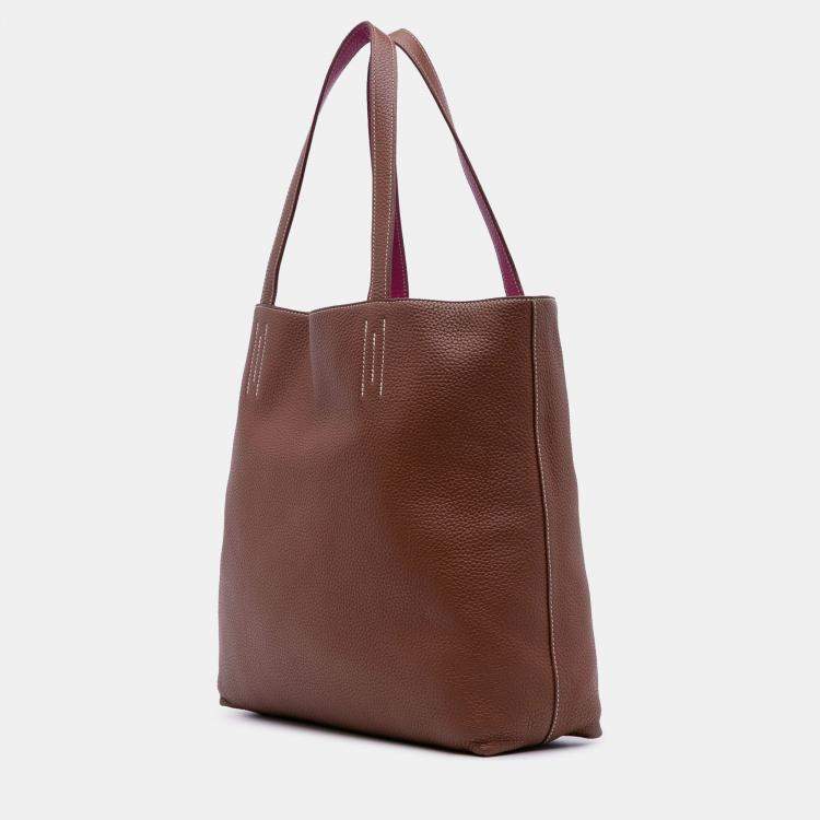 Pre Owned Hermes Brown Pink Clemence Double Sens 36