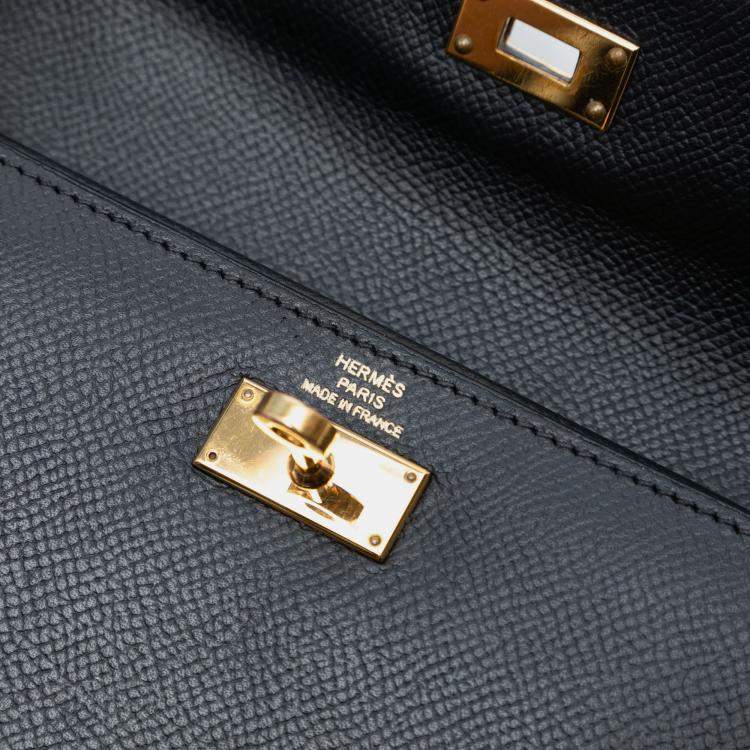 Pre Owned Hermes Noir Epsom Kelly Trifold Long Wallet