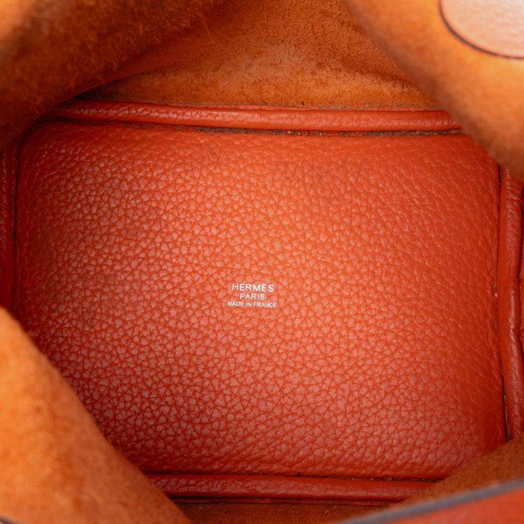 Pre Owned Hermes Orange Clemence Picotin Lock 18
