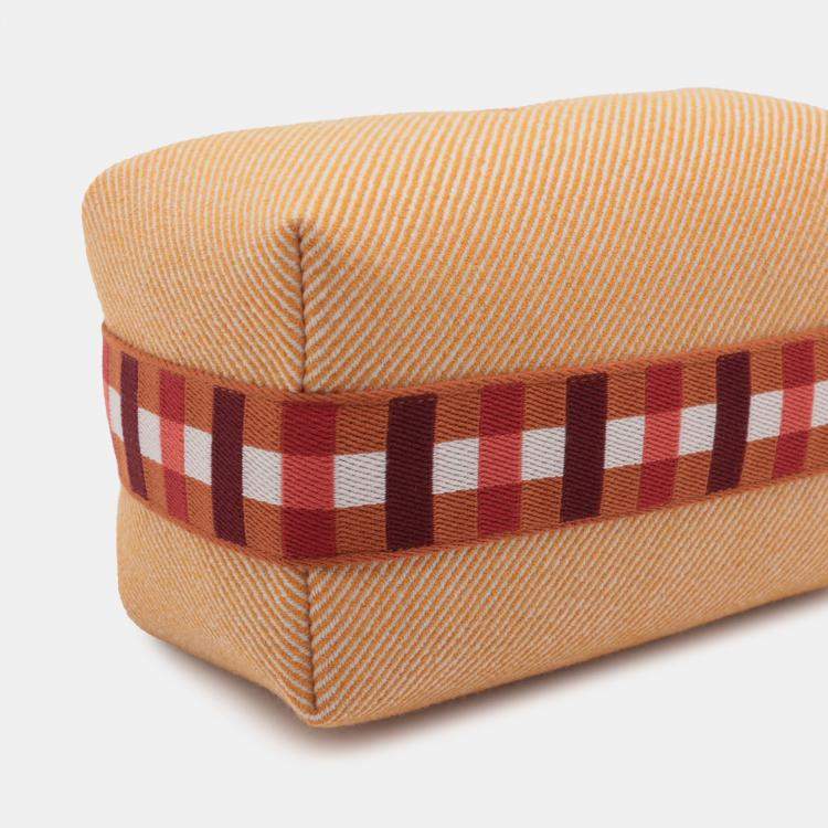 Pre Owned Hermes Orange Small Wool Bride a Brac Au Carre Case