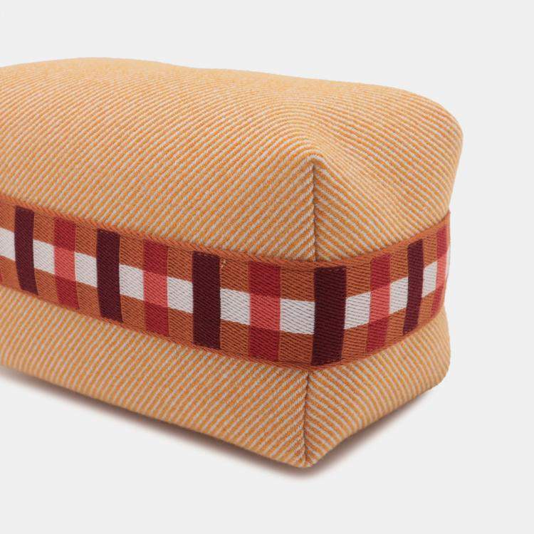 Pre Owned Hermes Orange Small Wool Bride a Brac Au Carre Case