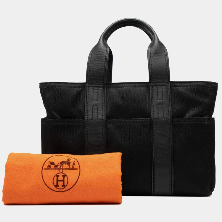 Pre Owned Hermes Black Toile Acapulco PM