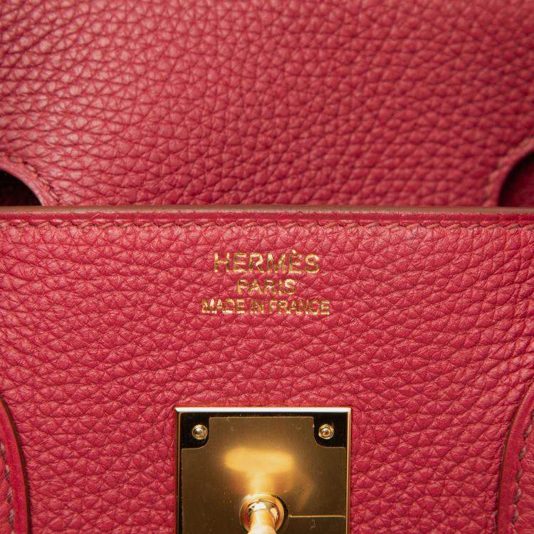 Pre Owned Hermes Rouge Casaque Togo Birkin Retourne 35