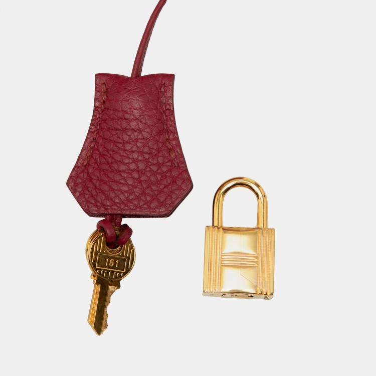 Pre Owned Hermes Rouge Casaque Togo Birkin Retourne 35