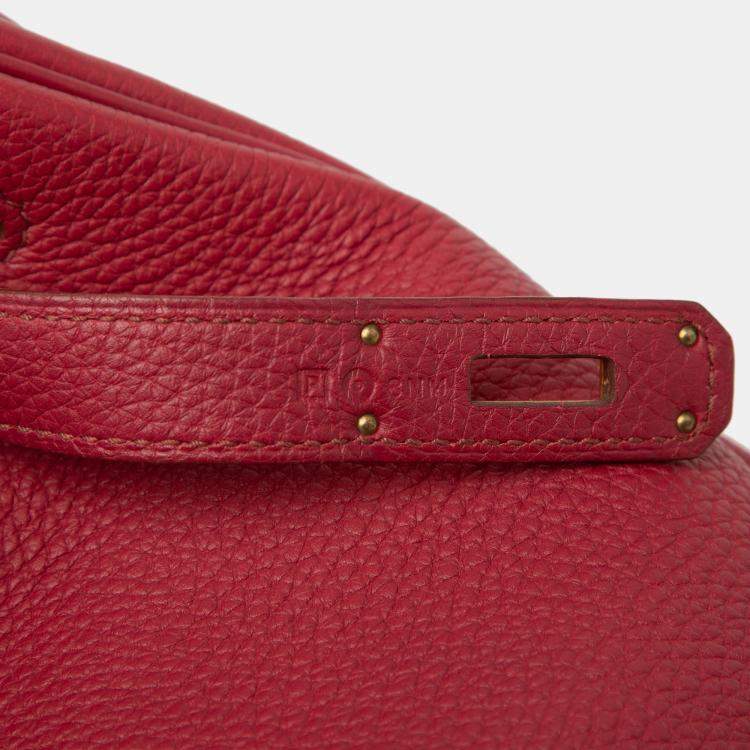 Pre Owned Hermes Rouge Casaque Togo Birkin Retourne 35
