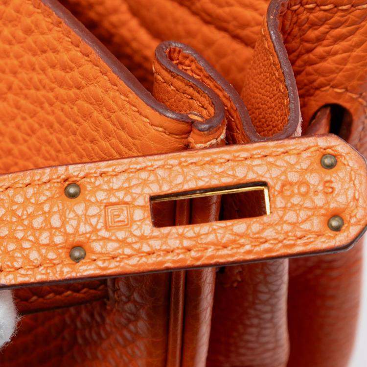 Pre Owned Hermes Orange Clemence Kelly II Retourne 32