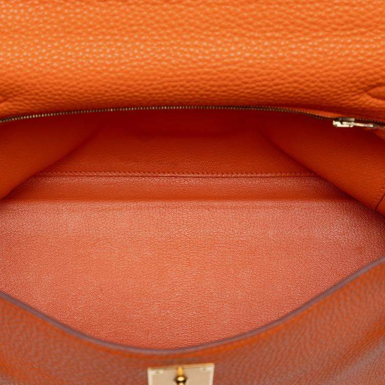 Pre Owned Hermes Orange Clemence Kelly II Retourne 32
