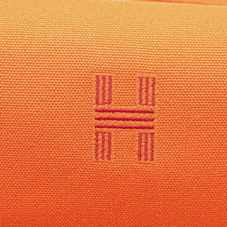 Pre Owned Hermes Orange Red Small Toile Bride A Brac Case