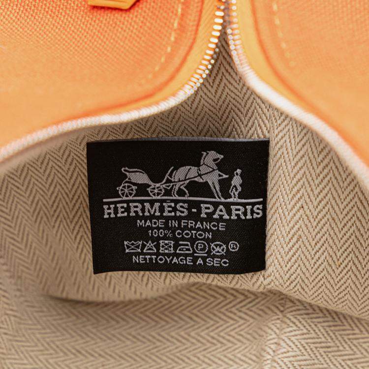 Pre Owned Hermes Orange Red Small Toile Bride A Brac Case