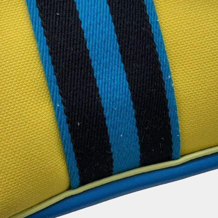 Pre Owned Hermes Lime, Vert Absinthe, Blue Hydra, and Blue Indigo Toile and Clemence Pursangle Tote